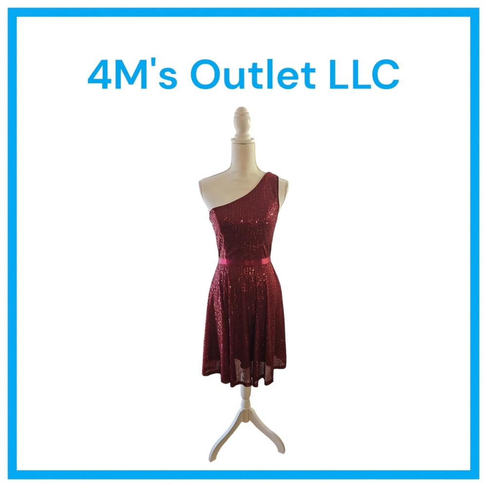 Womens Sequin Short Homecoming Dress Formal One-Shoulder Cocktail Dress